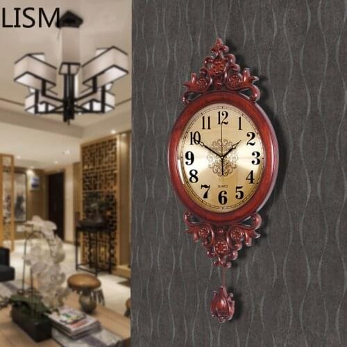 Wall Clock Vintage Wall Clock Mechanism with Pendulum Silent Modern Design Nordic Luxury Decoracion Para El Hogar Reloj Pared