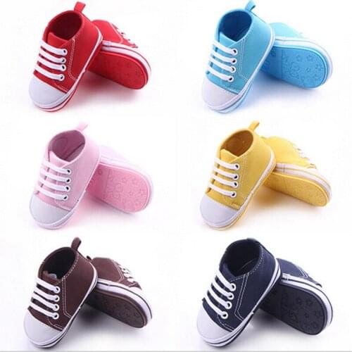 New Newborn Canvas Shoes Fashion Boy Girl Sports Shoes Antislip Infants Rubber Sole Casual First Walkers