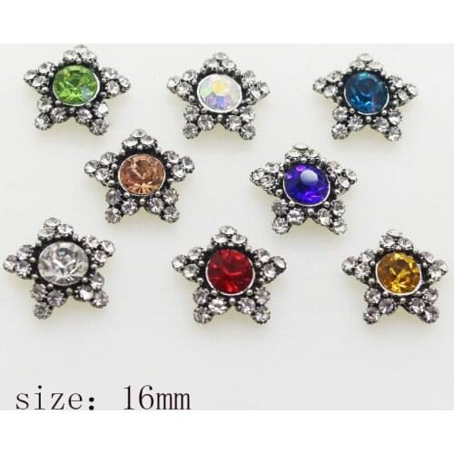 New Hot 10Pcs 16mm Pentagram Alloy Diy jewelry Accessories rhinestones crystal Wedding pedestal embellishments caps Decoration