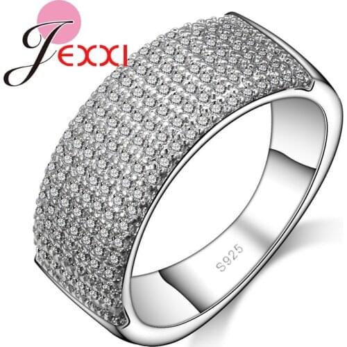 New Arrival Trendy Round Style Women 925 Sterling Silver Rings Jewelry Fashion Female Engagement Anniversary Gift Ring