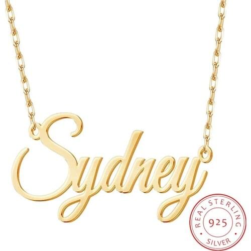 AurolaCo 925 Sterling Silver Name Necklace Custom Name Necklaces Personality Letter Choker Necklaces for Women Gifts