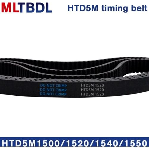 HTD 5M Timing belt C=1500/1520/1540/1550 width 10/15/20/25mm Teeth 300 304 308 310 HTD5M synchronous Belt 1500-5M 1520-5M 1540