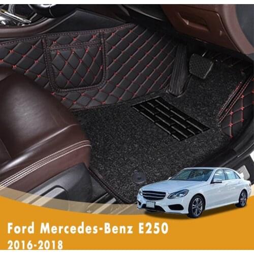 RHD Luxury Double Layer Wire Loop Car Floor Mats For Mercedes-Benz E250 2018 2017 2016 Auto Accessory Kits Protect Waterproof