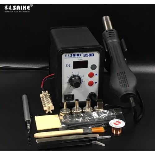 SAIKE 858D Hot Air Gun 700W LED Digital Display SMD Rework BGA Soldering Station Heat Gun Welding Repair Equipment Station