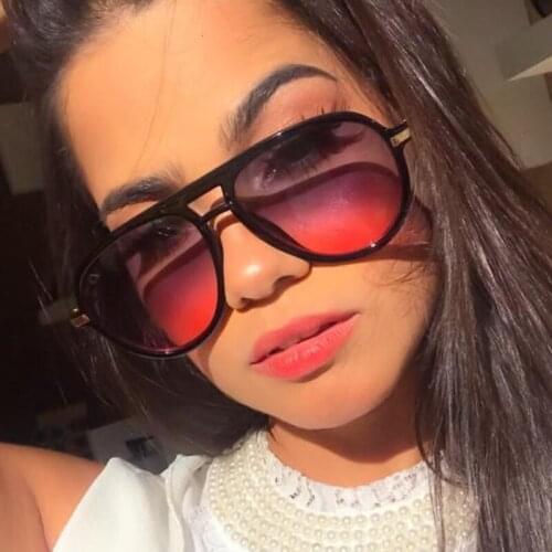 QPeClou 2020 Brand Designer Pilot Sunglasses Women Fashion Plastic Gradient Sun Glasses Men Big Frame Driving Oculos De Sol