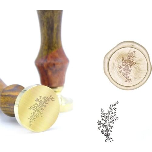Herb and Flower Fern Wax Seal Stamp B83 Custom seal wax Stamps DIY wax stamp handle for wedding invitations sealing