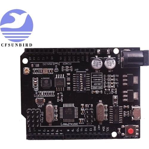 UNO+WiFi R3 ATmega328P+ESP8266 (32Mb memory), USB-TTL CH340G. Compatible Uno, NodeMCU, WeMos ESP8266