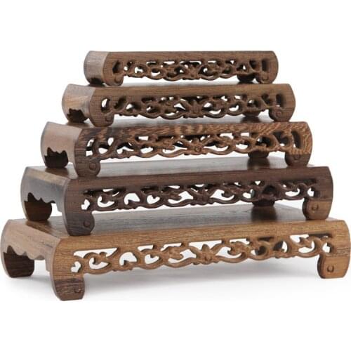 Wenge Wood Carving handicrafts wooden base solid wood rectangular odd stone Buddha wooden base