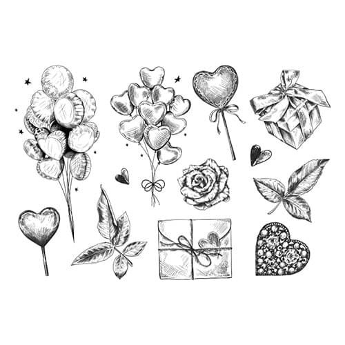 Balloon gift flower Transparent Clear Silicone Stamp/Seal for DIY scrapbook/photo album Decorative clear stamp ST0896