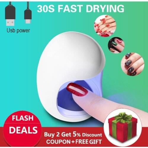 Egg Shape 3W UV LED Lamp for Nail Single Finger Lamp Nail Gel Polish Dryer Drying Machine Smart Sensor 45s / 60s USB Connector