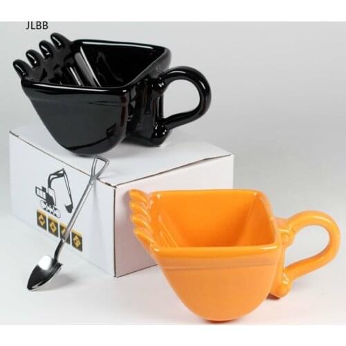 340ml Funny Mugs Excavator Bucket Model Coffee Mugs Creative For Dessert Ceramic Mug Cups For Coffee Best Gift Canecas Cake Cup