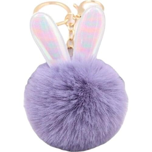 Creativity Symphony Mini Cute Rabbit Ears Plush Toys Pendant Keychain Girl Wallet Bag Car Ornaments Holiday Gift Multicolor New