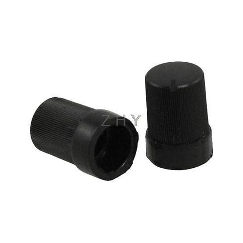 10 Pcs Black 6mm Shaft 9mm Top Dia Potentiometer Control Knobs Caps
