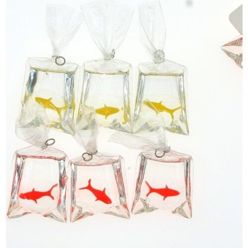10pcs Transparent Resin Goldfish Charms Small Fish In Water Bag Jewelry Pendant Fish Bag Earrings Pendant Handmade DIY Material