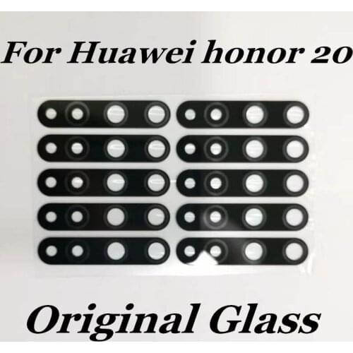 2pieces Original For Huawei honor 20 Rear Back Camera Glass Lens Cover with sticker Adhesive Tape replacement Repair Spare Parts