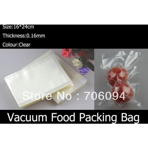 200pcs 16*24cm Vaccum Food Plastic Packing Bag,Plastic Bag for food,Plastic Package Bag