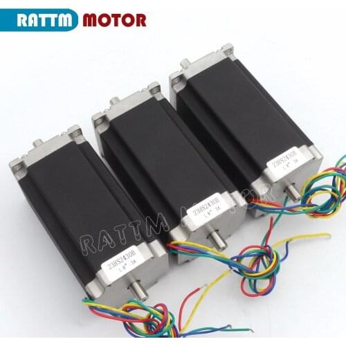 3pcs NEMA23 23HS2430B 425Oz-in 280N.cm CNC Dual shaft stepper motor stepping motor 3A for CNC Router Milling