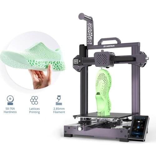ATOMSTACK Cambrian Pro Desktop Rubber 3D Printer 235x235x250mm Support Printing Elastic TPR/PLA//Rubber with Dual Printing Head