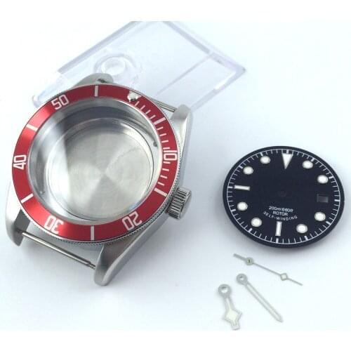 41mm sapphire cystal Watch Case dial hand fit ETA 2836 miyota 8215 MOVEMENT