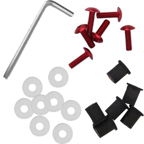 5mm Windshield Mounting Nuts Fairing Windscreen Screw Bolt Kit Windshield Mounting Nuts Red Black Silver