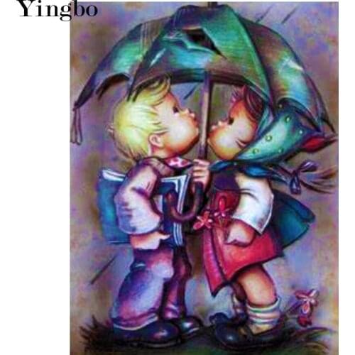 5d Diamond Painting Child under a broken umbrella Cross Stitch Rhinestone Diamond Embroidery Crystal Decorative Needlework