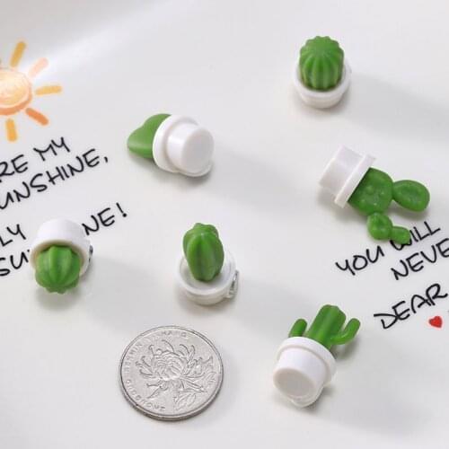 6Pcs/Set Creative Succulent Cactus Phone Refrigerator Magnet Stickers Plant DIY Whiteboard Magnetic Picture Message Clip