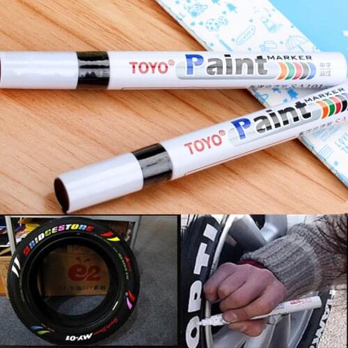 9 Colors White Waterproof Permanent Paint Marker Pen Car Tyre Paint Pen Rubber Tread Painting Office School Supply Stationery