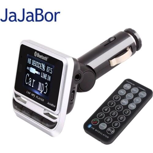 JaJaBor Car MP3 Player Bluetooth Hands Free Car Kit Caller ID Display Large LCD Screen Support TF Card/USB Flash with Remote