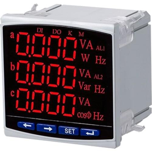 CJ-3D3N LED display 3 phase multifunction panel meter 3 phase ampere, voltage , Hz, Power factor , power with RS485