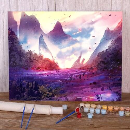Scenery The Other Dimension Coloring By Numbers Painting Kit Acrylic Paints 50*70 Boards By Numbers Decoration For Art