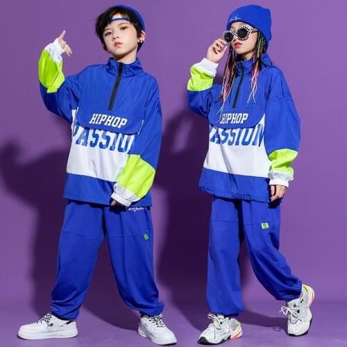 Children Hip Hop Dance Costumes For Kids Long Sleeved Loose Pants Stage Outfits Jazz Performance Costumes Rave Clothes DN7742