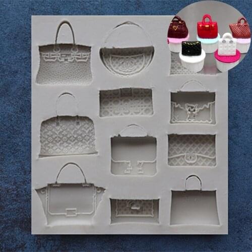 DIY bag shape mold food grade liquid silicone fondant cake mold chocolate mold