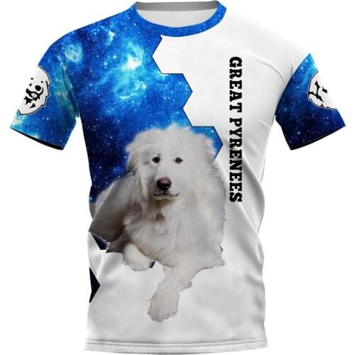 Great Pyrenees 3D Printed Dog Tees for women for men Summer Casual Tees Daily O-neck Short Sleeve Lovely T-shirt Dropshipping