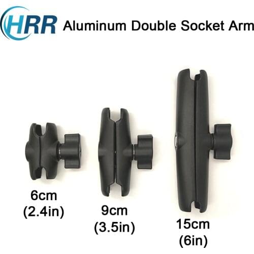 HRR Aluminum alloy Double Socket Arm for RAM Mounts Arkon, iBolt and Tackform Enterprise 1" Ball Head Mount Adapter Pole