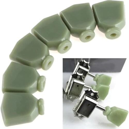 6pcs Jade Green Guitar Tuning Peg Key Tuners Machine Heads Replacement Button Knobs Handle Cap for Professional Guitar Accessory