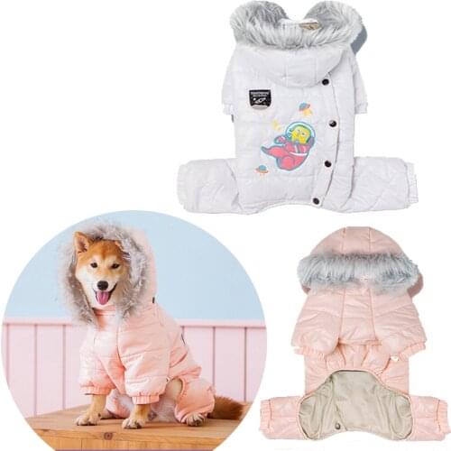 Dog Costume Four-legged Dog Clothes Winter Warm Puppy Coat Cat Christmas Jumpsuit for Dogs Cold Weather Jacket Thicken Cotton