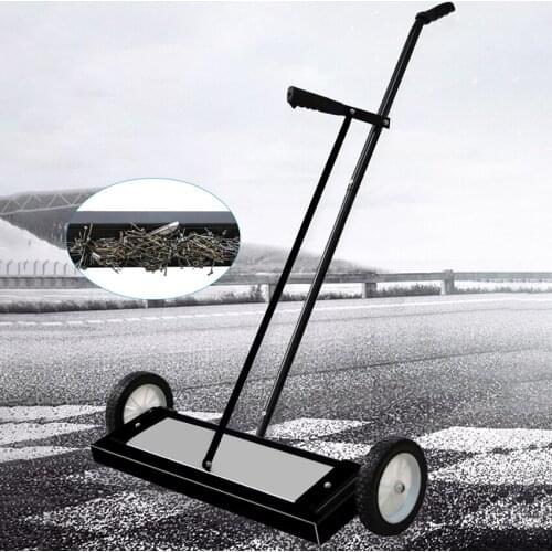 Magnetic Iron Clean Iron Suction Sweeper Magnet Iron Remover Magnetic Floor Sweeper Pick Up Roller Hand Push Trolley Broom Tool