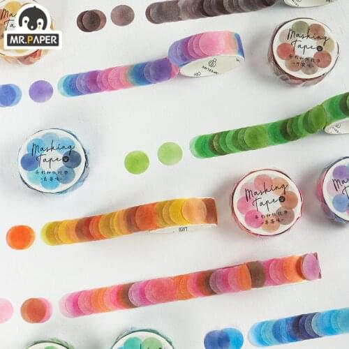 Mr.Paper 14*14mm Hard Candy Dot Color Washi Bullet Journaling Writing Washi Tape Deco Gift Label Ins Masking Tapes Easy to Tear