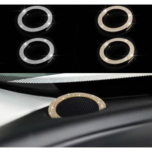 Silver/Gold 2pcs Car Tweeter Decoration Sticker For Jaguar XE XF F-Pace 2016 2017 Car Accessories