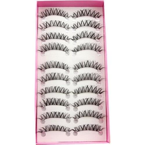 10 Pairs Natural Jumble Long False Eyelashes Party Wedding Makeup Eye Lashes