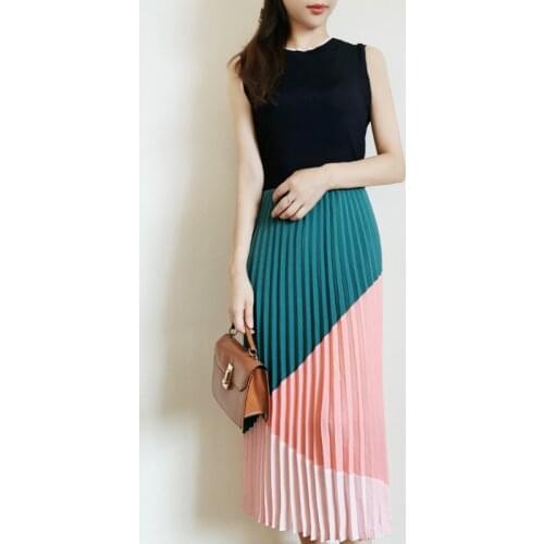 New Summer Knitted Jointed Pleated Sleeveless Midi Dress UK Collections Size 0-5