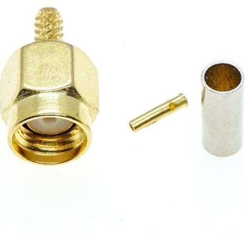 5-10Pcs RP SMA Male Plug crimp for RG174 RG316 LMR100 Cable RF Connector