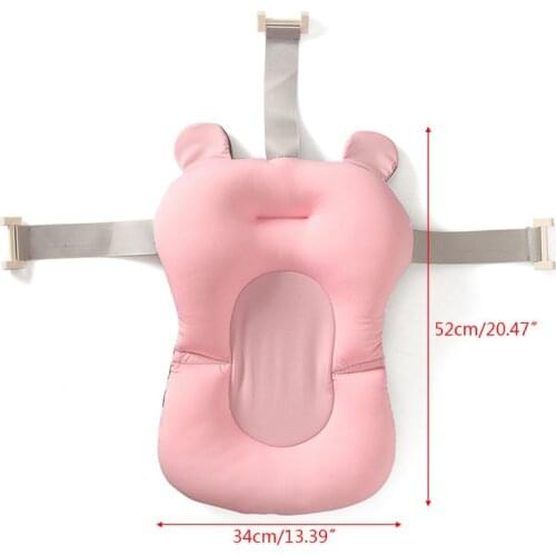 Baby Infant Bath Tub Pillow Pad Lounger Air Cushion Newborn Shower Net Bathtub 63HE