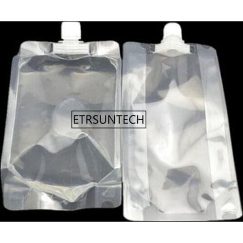 Full Transparent Plastic Spout Pouch Juice Pouch,Wine Flask Pouch Food Materials Storage Bags 800 ml 200pcs