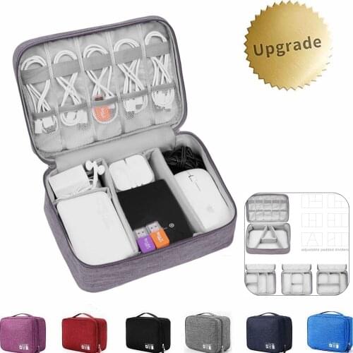 Portable Digital Storage Bags Organizer USB Gadgets Cables Wires Charger Power Battery Zipper Cosmetic Bag Case Accessories