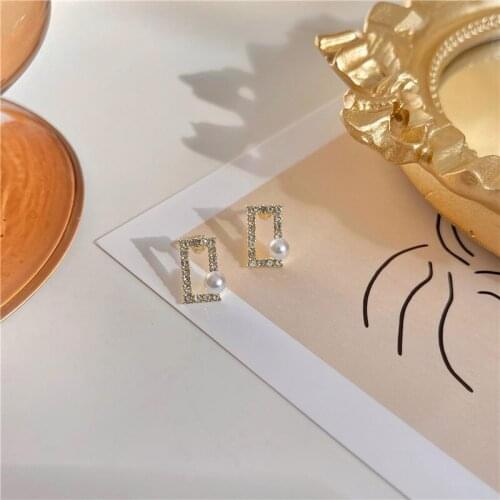 Luxury Fully Cubic Zircon Square Rar Clip Cuff Cute Shiny Statement Earrings