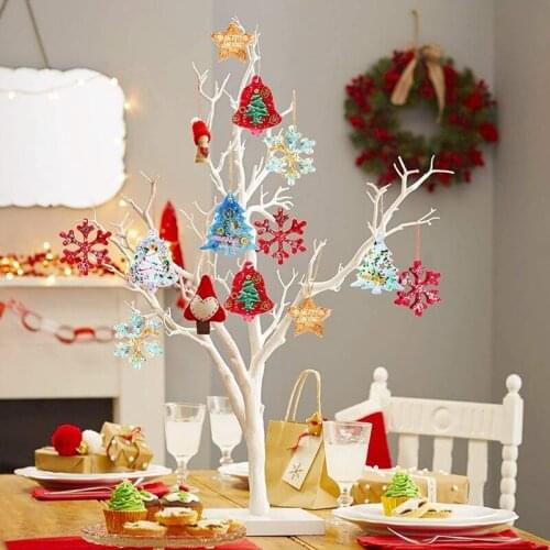 Christmas Pendant Epoxy Resin Mold Love Heart Bells Elk Xmas Tree Hanging Decorations Silicone Mould DIY Crafts Casting