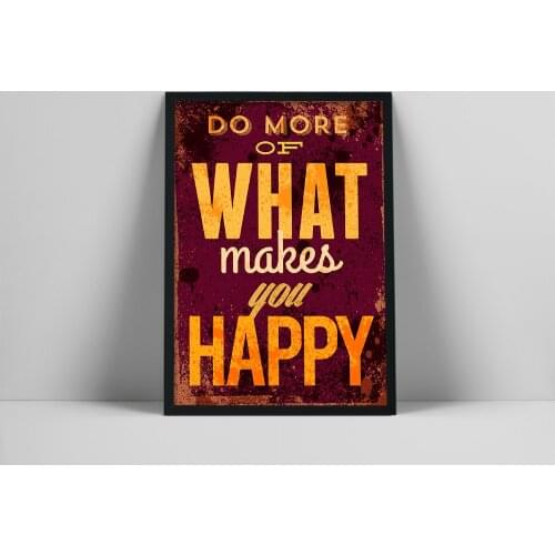 Do More of What Makes You Happy English Inspirational Words Posters Retro Art Canvas Painting Wall Pictures Bedroom Home Decor