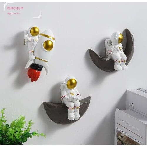 Nordic Wall Decoration Frame Astronaut Resin Figure Wall Shelves Decorative Decorations for Living Room Hanging Wall Shelf Gifts