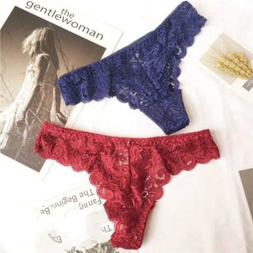 SP&CITY Sexy Embroidered Lace Panties Sex G-String Thongs Women Transparent Underwear Tanga Lingerie Crotch Cotton Briefs
